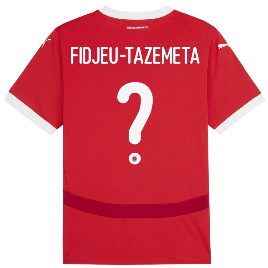 Men Football Austria Thierry Fidjeu-Tazemeta #0 Red Home Jersey 24-26 T-Shirt Uk