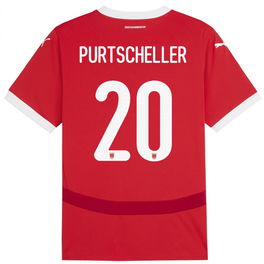 Men Football Austria Lilli Purtscheller #20 Red Home Jersey 24-26 T-Shirt Uk