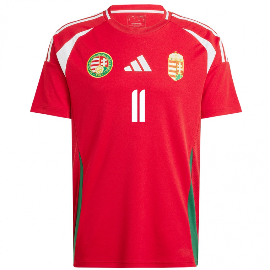 Men Football Hungary Milos Kerkez #11 Red Home Jersey 24-26 T-Shirt Uk