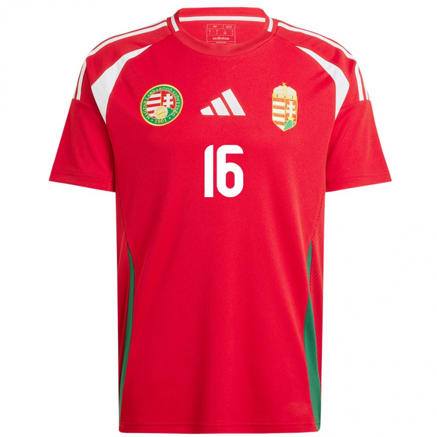 Men Football Hungary Diána Csányi #16 Red Home Jersey 24-26 T-Shirt Uk