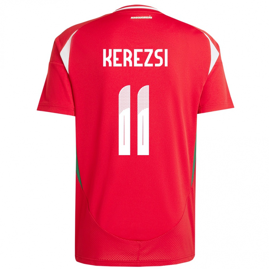 Men Football Hungary Zalán Kerezsi #11 Red Home Jersey 24-26 T-Shirt Uk