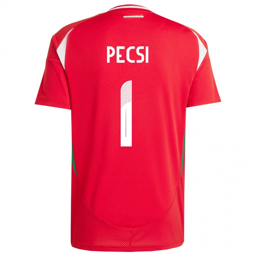 Men Football Hungary Ármin Pécsi #1 Red Home Jersey 24-26 T-Shirt Uk