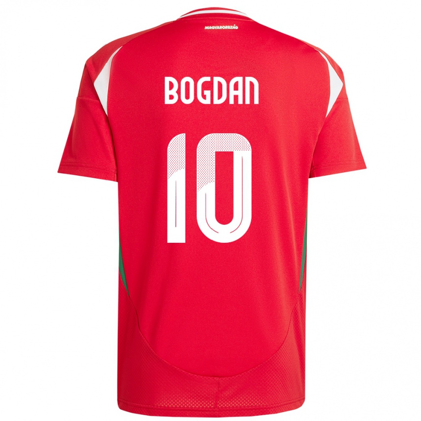 Men Football Hungary Hunor Bogdán #10 Red Home Jersey 24-26 T-Shirt Uk