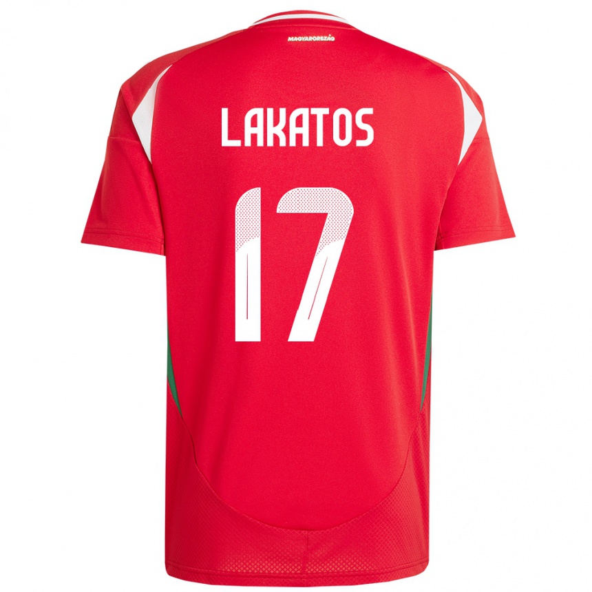 Men Football Hungary Noel Lakatos #17 Red Home Jersey 24-26 T-Shirt Uk