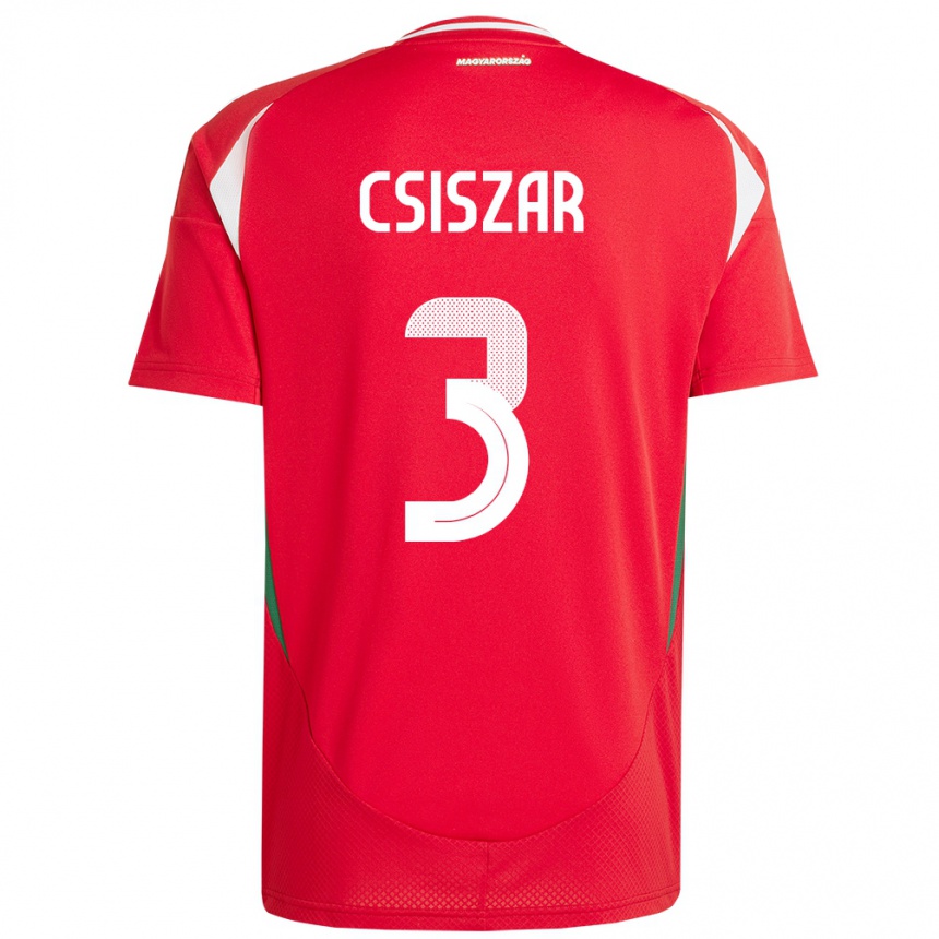 Men Football Hungary Henrietta Csiszar #3 Red Home Jersey 24-26 T-Shirt Uk