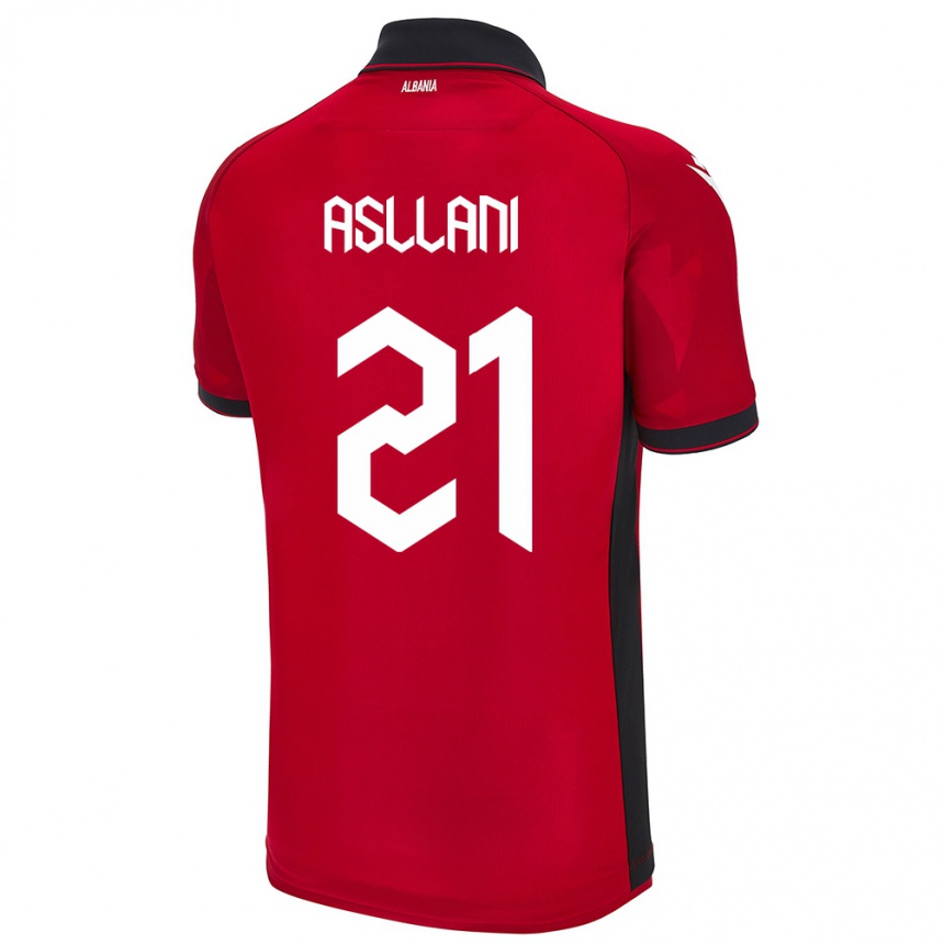 Men Football Albania Kristjan Asllani #21 Red Home Jersey 24-26 T-Shirt Uk