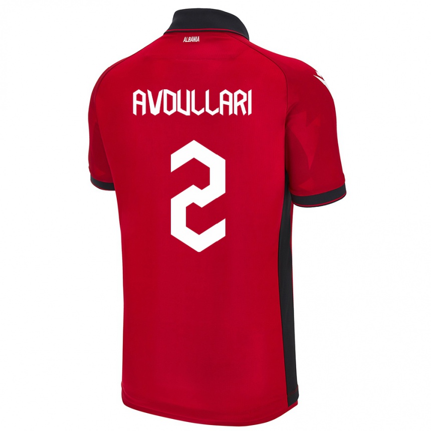 Men Football Albania Davide Avdullari #2 Red Home Jersey 24-26 T-Shirt Uk