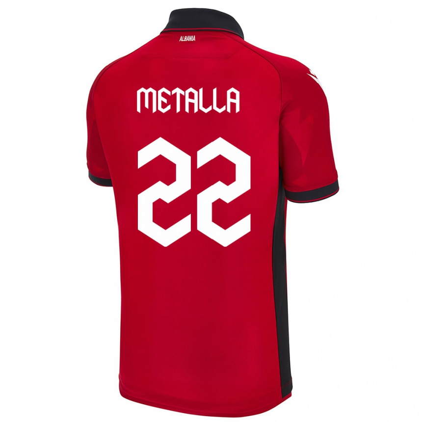 Men Football Albania Mikaela Metalla #22 Red Home Jersey 24-26 T-Shirt Uk