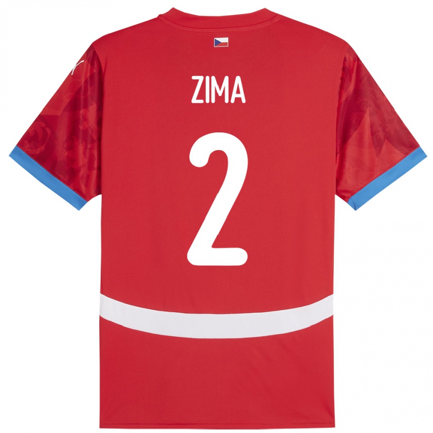 Men Football Czech Republic David Zima #2 Red Home Jersey 24-26 T-Shirt Uk