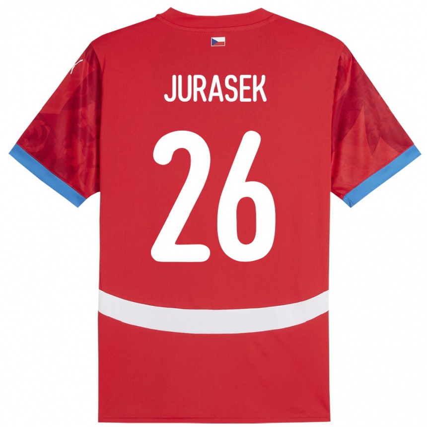 Men Football Czech Republic Matej Jurasek #26 Red Home Jersey 24-26 T-Shirt Uk