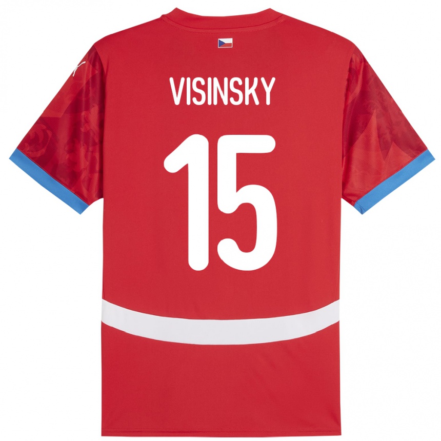 Men Football Czech Republic Denis Visinsky #15 Red Home Jersey 24-26 T-Shirt Uk