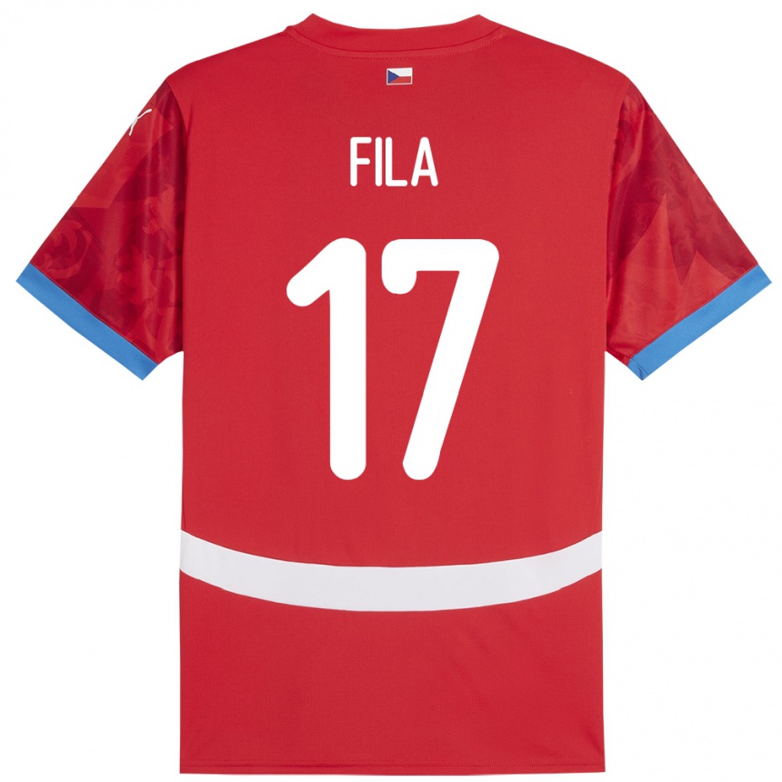 Men Football Czech Republic Lukas Fila #17 Red Home Jersey 24-26 T-Shirt Uk