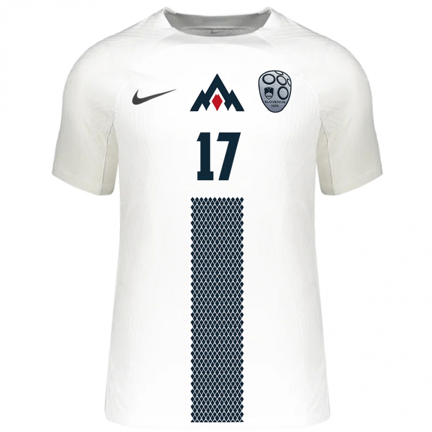 Men Football Slovenia Jan Mlakar #17 White Home Jersey 24-26 T-Shirt Uk