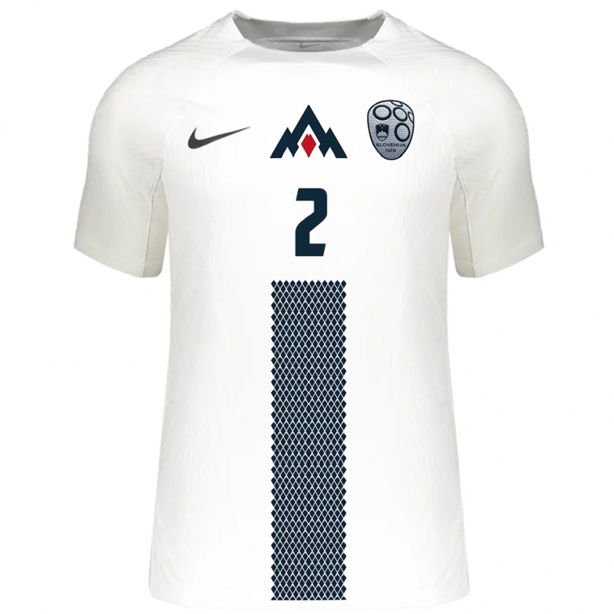 Men Football Slovenia Luka Vodusek #2 White Home Jersey 24-26 T-Shirt Uk