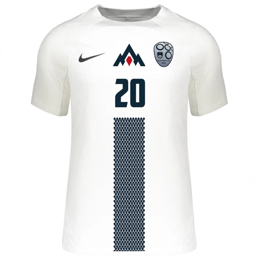 Men Football Slovenia Petar Stojanović #20 White Home Jersey 24-26 T-Shirt Uk