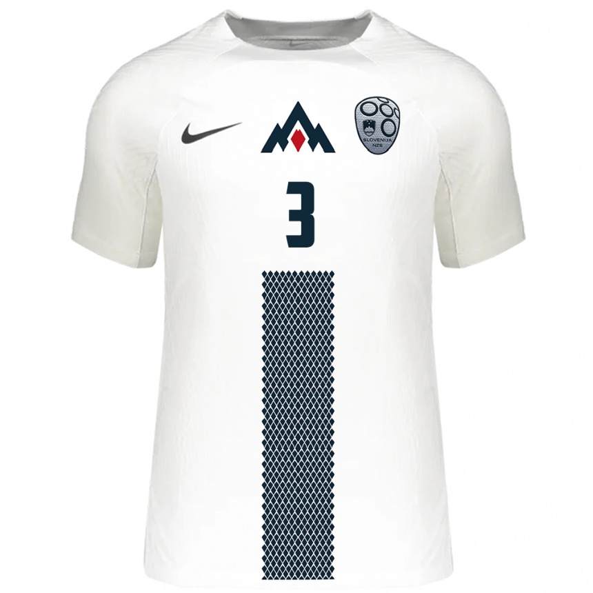 Men Football Slovenia Nejc Ajhmajer #3 White Home Jersey 24-26 T-Shirt Uk