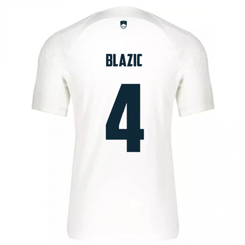 Men Football Slovenia Miha Blazic #4 White Home Jersey 24-26 T-Shirt Uk