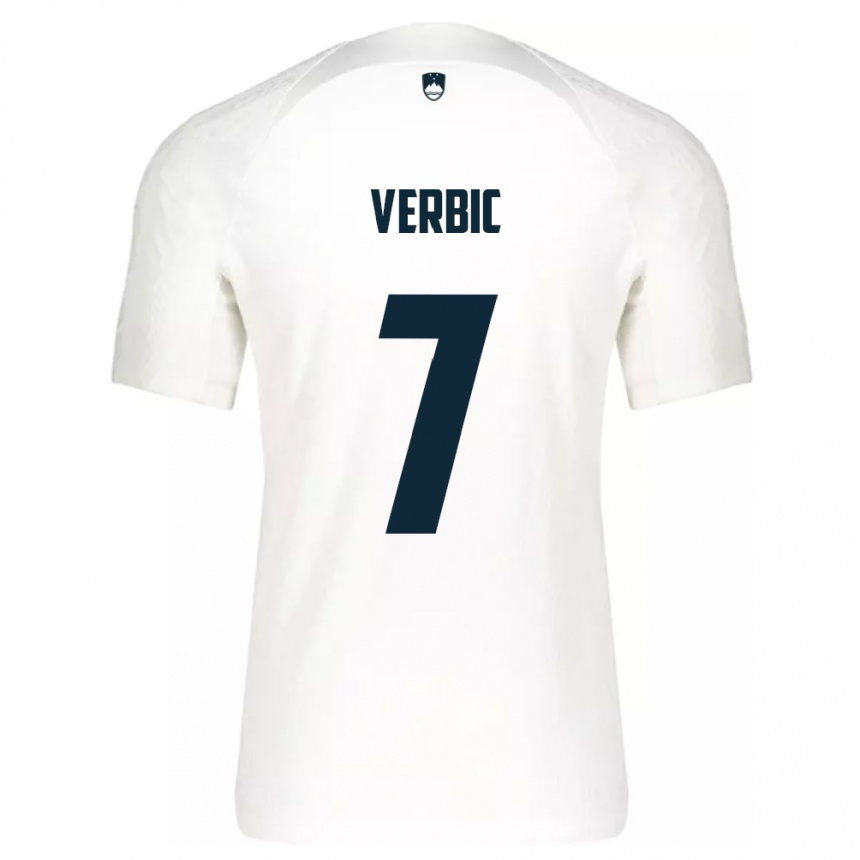 Men Football Slovenia Benjamin Verbic #7 White Home Jersey 24-26 T-Shirt Uk