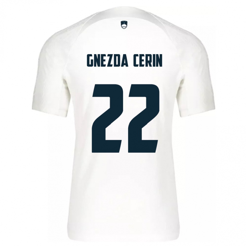 Men Football Slovenia Adam Gnezda Cerin #22 White Home Jersey 24-26 T-Shirt Uk