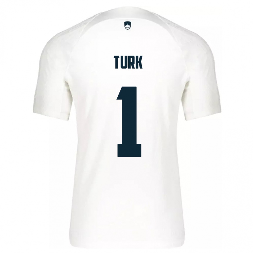 Men Football Slovenia Martin Turk #1 White Home Jersey 24-26 T-Shirt Uk