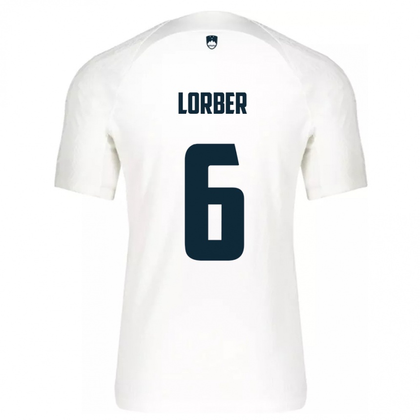 Men Football Slovenia Marcel Lorber #6 White Home Jersey 24-26 T-Shirt Uk