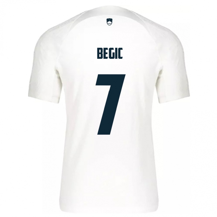 Men Football Slovenia Tjas Begic #7 White Home Jersey 24-26 T-Shirt Uk