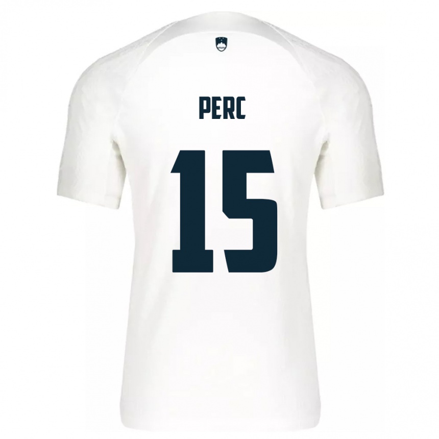 Men Football Slovenia Nick Perc #15 White Home Jersey 24-26 T-Shirt Uk