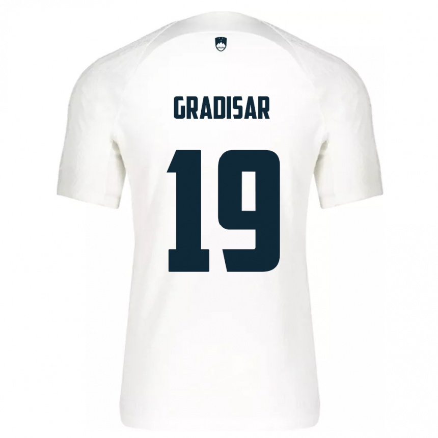 Men Football Slovenia Nejc Gradisar #19 White Home Jersey 24-26 T-Shirt Uk