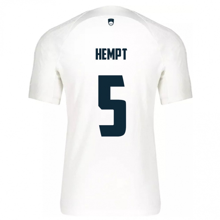 Men Football Slovenia Lukas Hempt #5 White Home Jersey 24-26 T-Shirt Uk