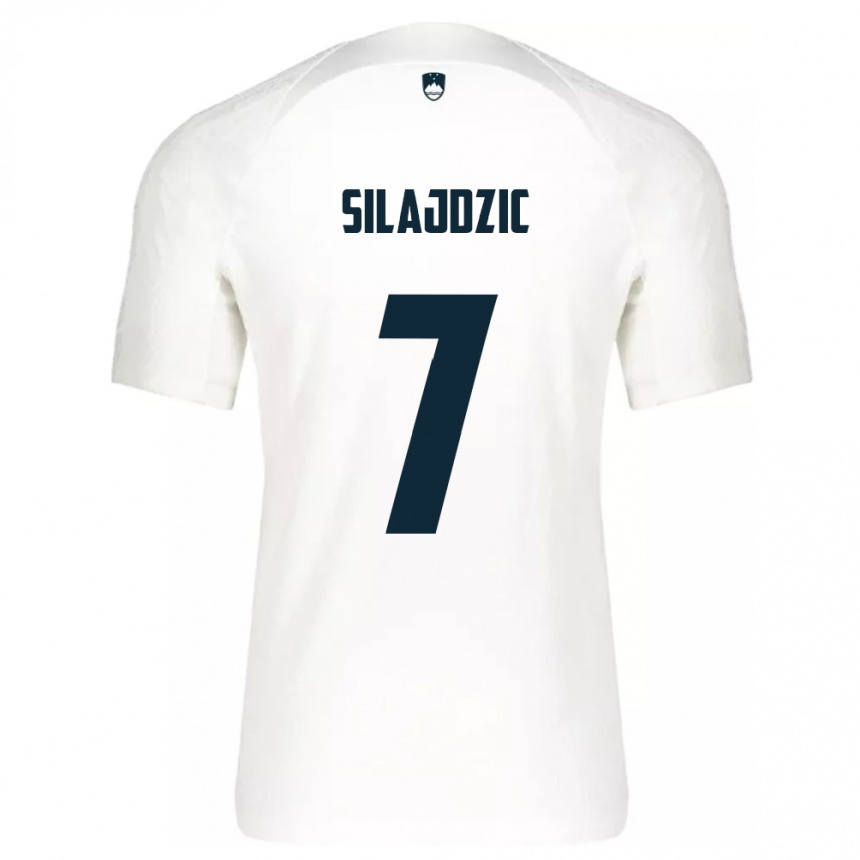 Men Football Slovenia Riad Silajdzic #7 White Home Jersey 24-26 T-Shirt Uk