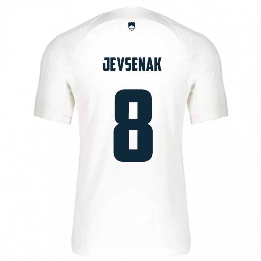 Men Football Slovenia Florjan Jevsenak #8 White Home Jersey 24-26 T-Shirt Uk