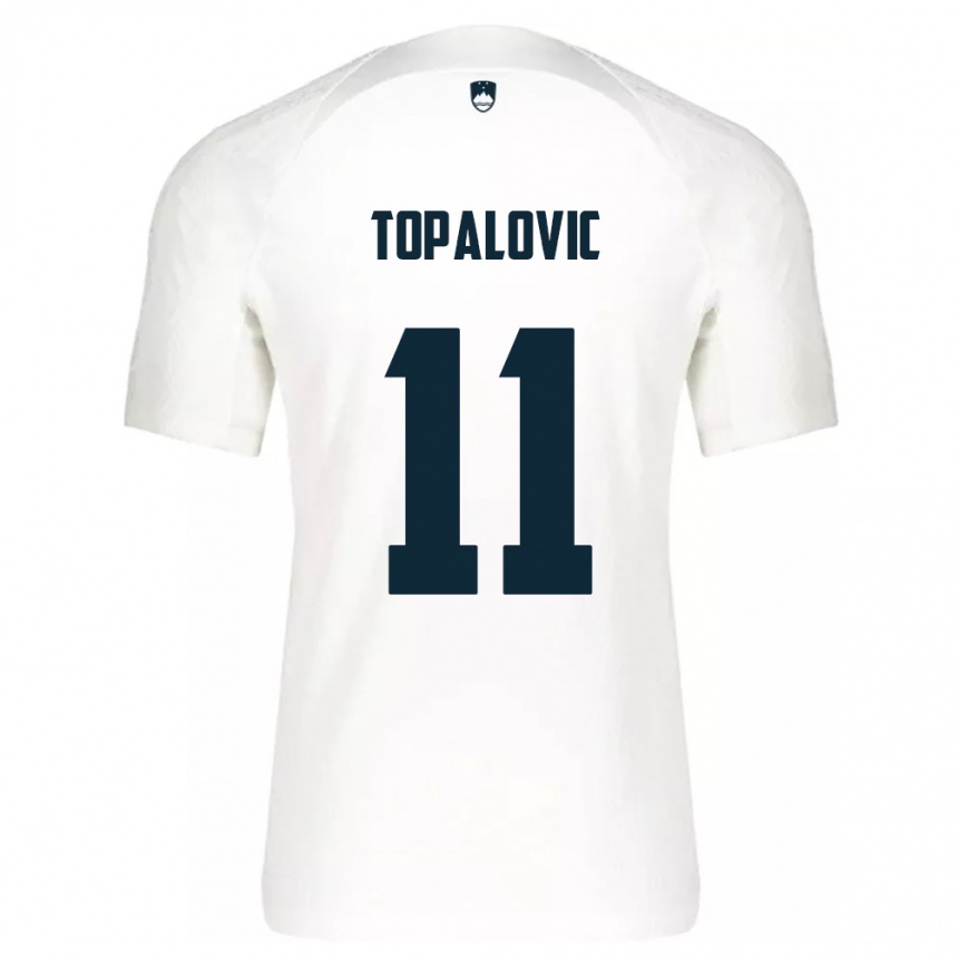 Men Football Slovenia Luka Topalovic #11 White Home Jersey 24-26 T-Shirt Uk