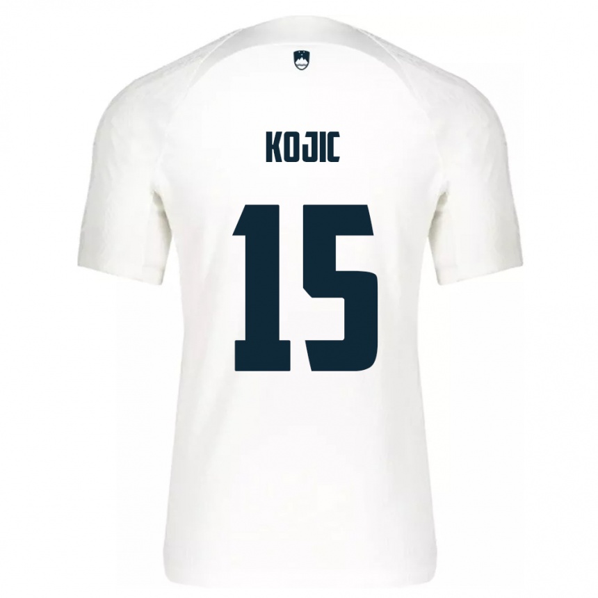 Men Football Slovenia Dino Kojic #15 White Home Jersey 24-26 T-Shirt Uk