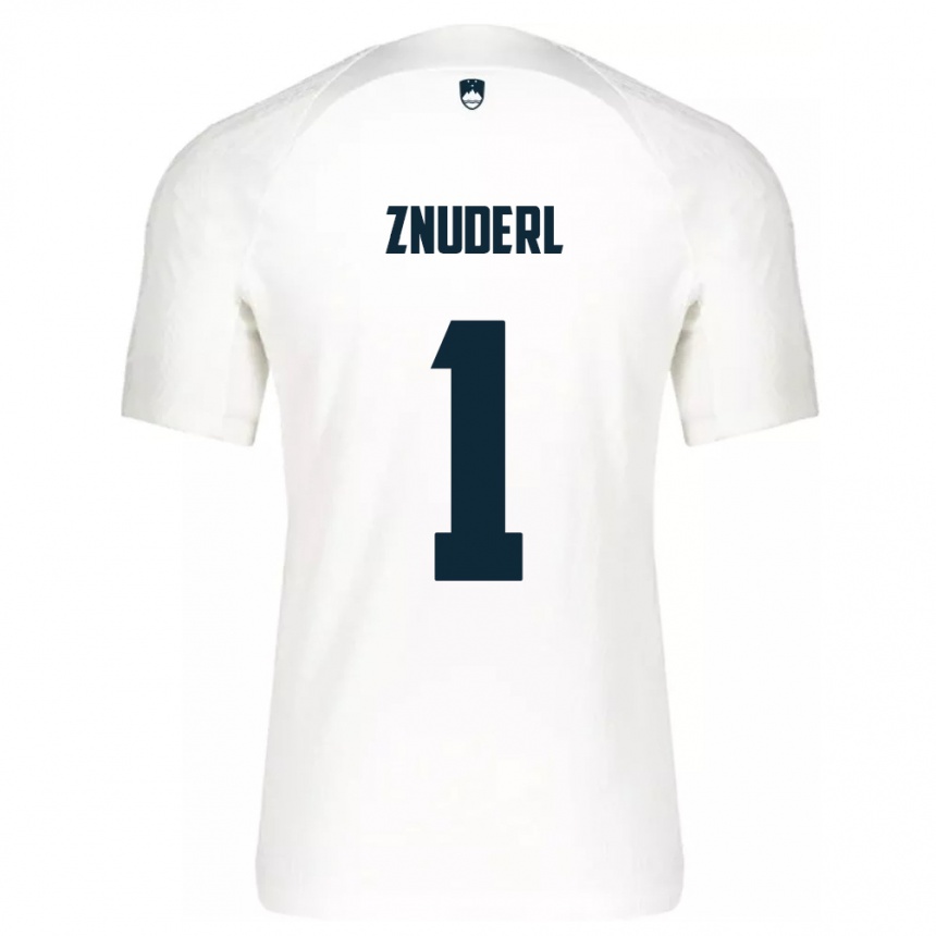 Men Football Slovenia Tai Znuderl #1 White Home Jersey 24-26 T-Shirt Uk