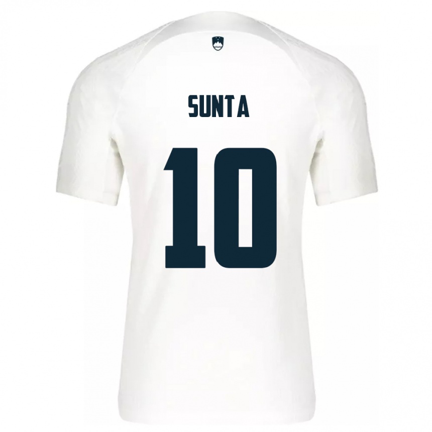 Men Football Slovenia Sven Sunta #10 White Home Jersey 24-26 T-Shirt Uk