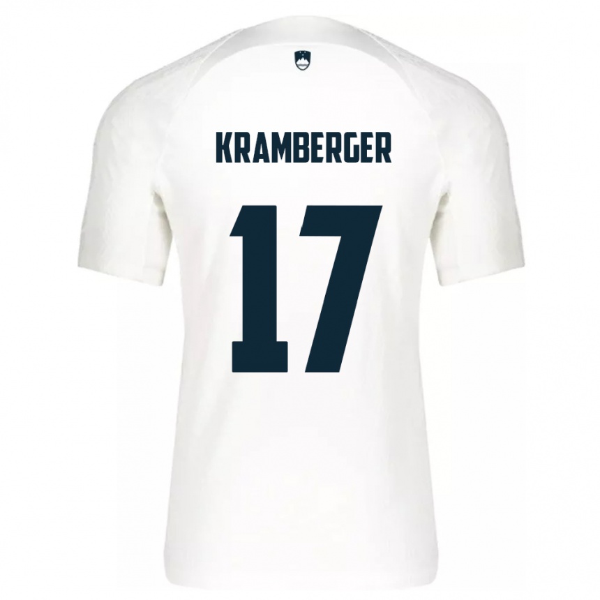 Men Football Slovenia Enej Kramberger #17 White Home Jersey 24-26 T-Shirt Uk