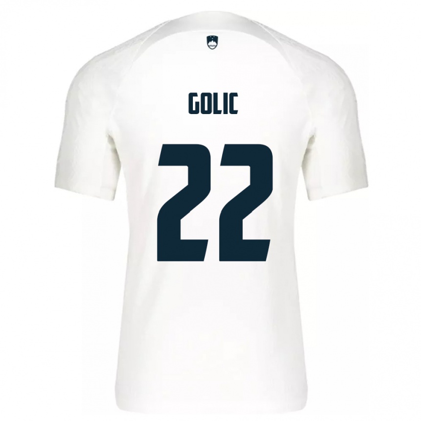 Men Football Slovenia Tilen Golic #22 White Home Jersey 24-26 T-Shirt Uk