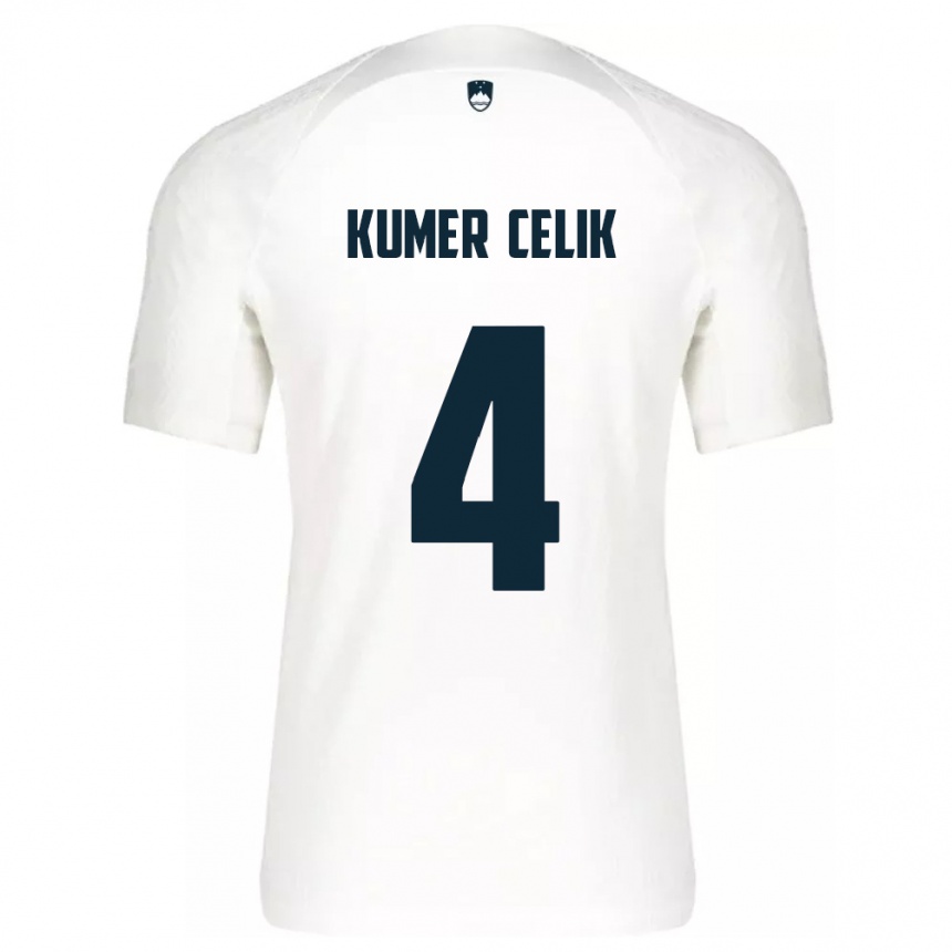 Men Football Slovenia An Kumer Celik #4 White Home Jersey 24-26 T-Shirt Uk