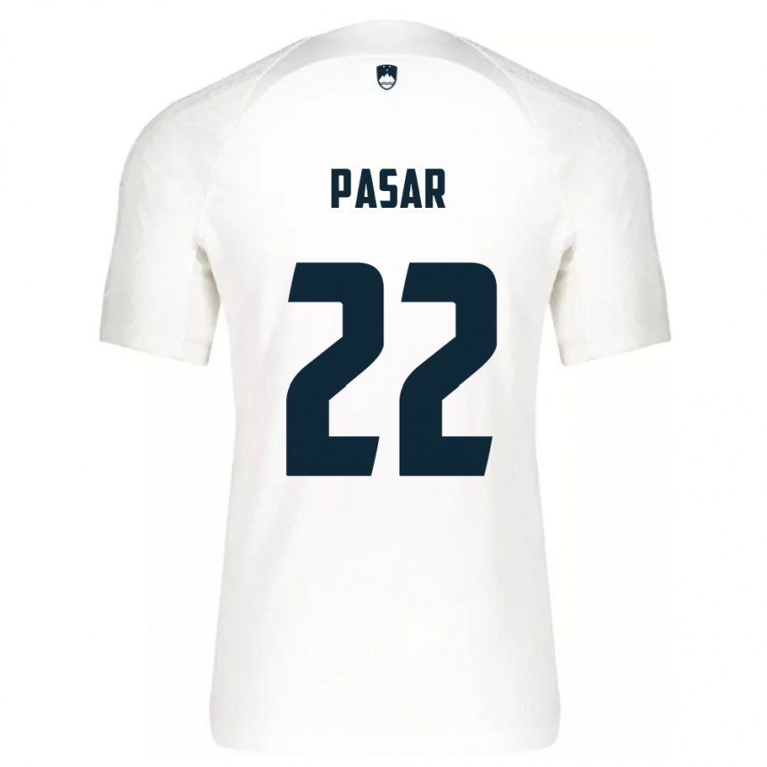 Men Football Slovenia Melania Pasar #22 White Home Jersey 24-26 T-Shirt Uk