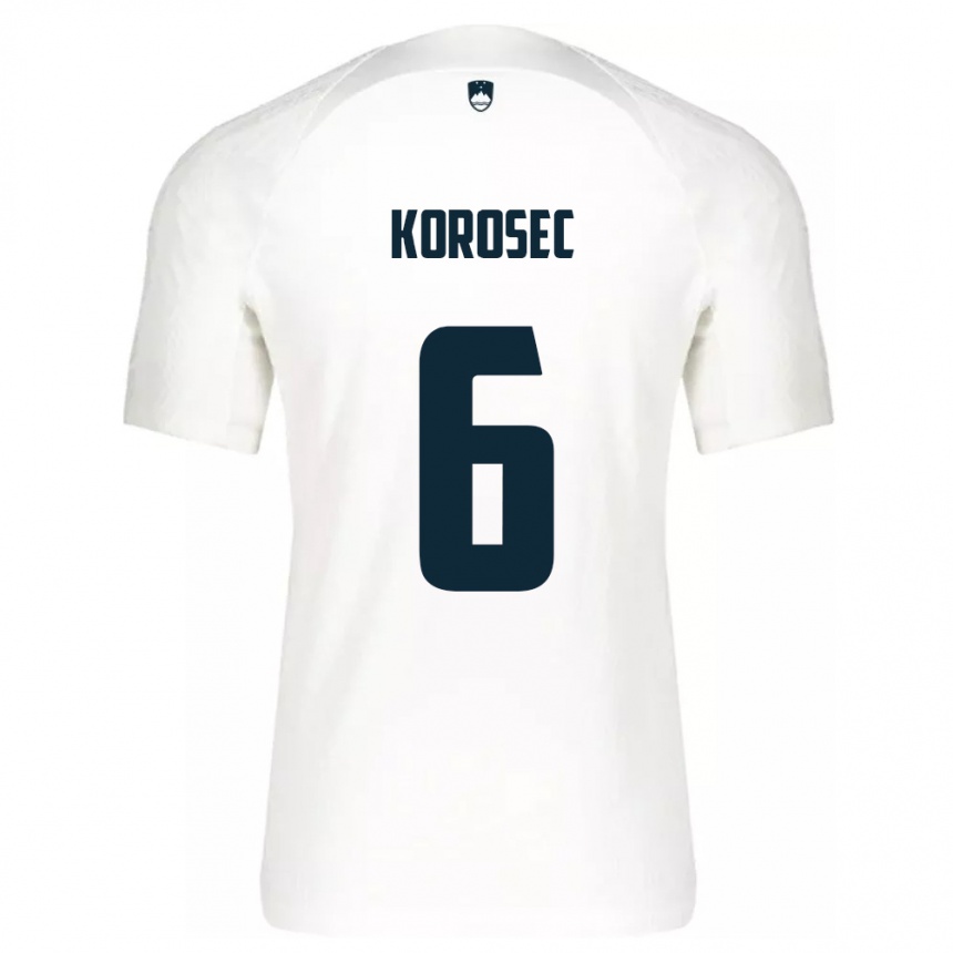 Men Football Slovenia Kaja Korošec #6 White Home Jersey 24-26 T-Shirt Uk