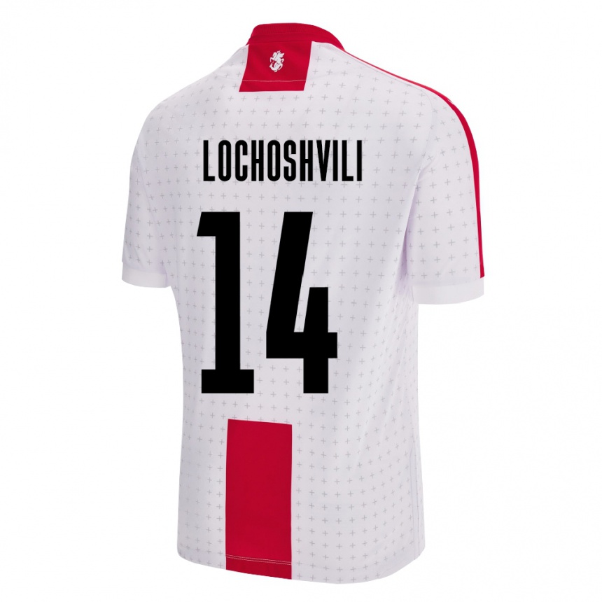 Men Football Georgia Luka Lochoshvili #14 White Home Jersey 24-26 T-Shirt Uk