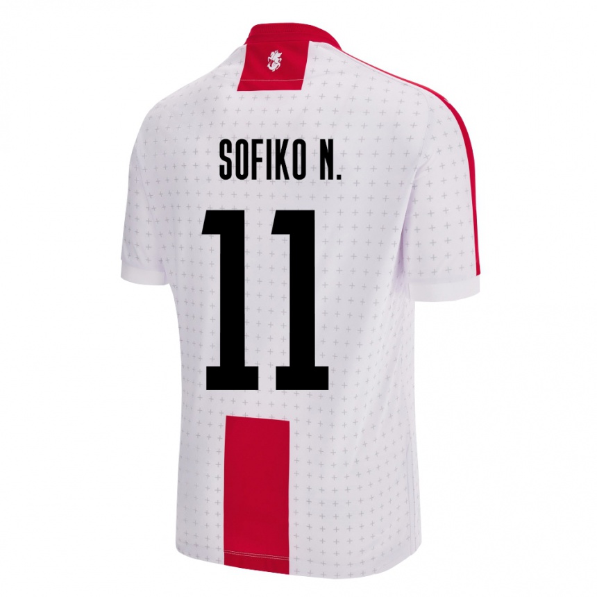 Men Football Georgia Sofiko Narsia #11 White Home Jersey 24-26 T-Shirt Uk