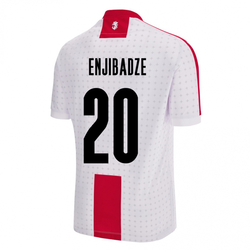 Men Football Georgia Elene Enjibadze #20 White Home Jersey 24-26 T-Shirt Uk