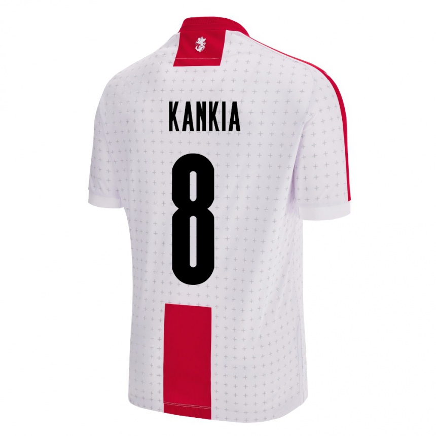 Men Football Georgia Lizzie Kankia #8 White Home Jersey 24-26 T-Shirt Uk