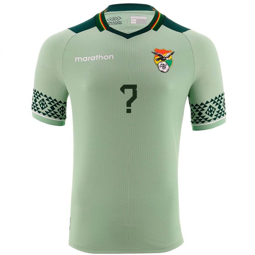 Men Football Bolivia Your Name #0 Light Green Home Jersey 24-26 T-Shirt Uk