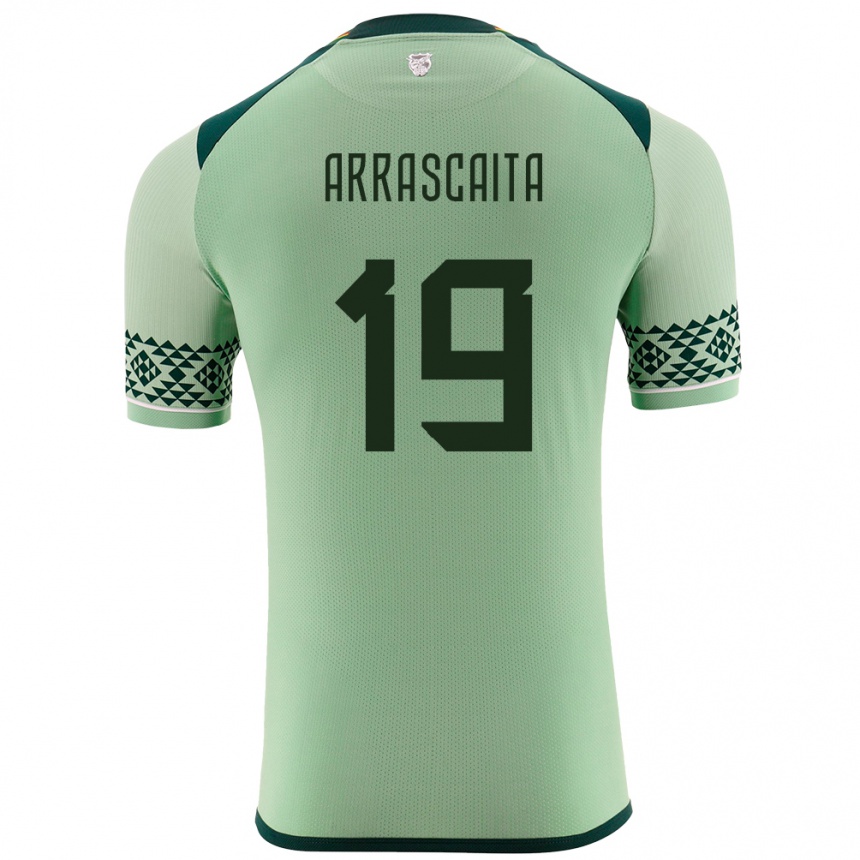 Men Football Bolivia Jaime Arrascaita #19 Light Green Home Jersey 24-26 T-Shirt Uk