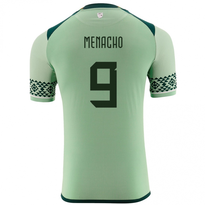 Men Football Bolivia Cesar Menacho #9 Light Green Home Jersey 24-26 T-Shirt Uk