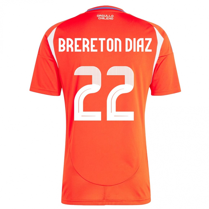 Men Football Chile Ben Brereton Díaz #22 Red Home Jersey 24-26 T-Shirt Uk