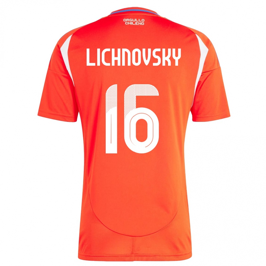 Men Football Chile Igor Lichnovsky #16 Red Home Jersey 24-26 T-Shirt Uk