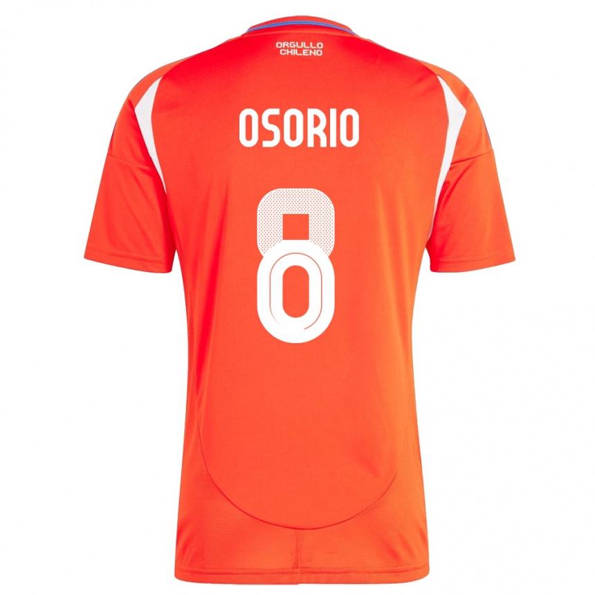 Men Football Chile Darío Osorio #8 Red Home Jersey 24-26 T-Shirt Uk